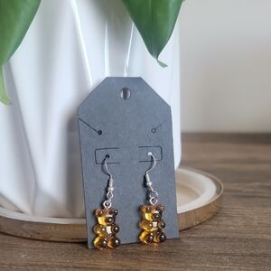 Orange Gummy Bear Dangle Earrings